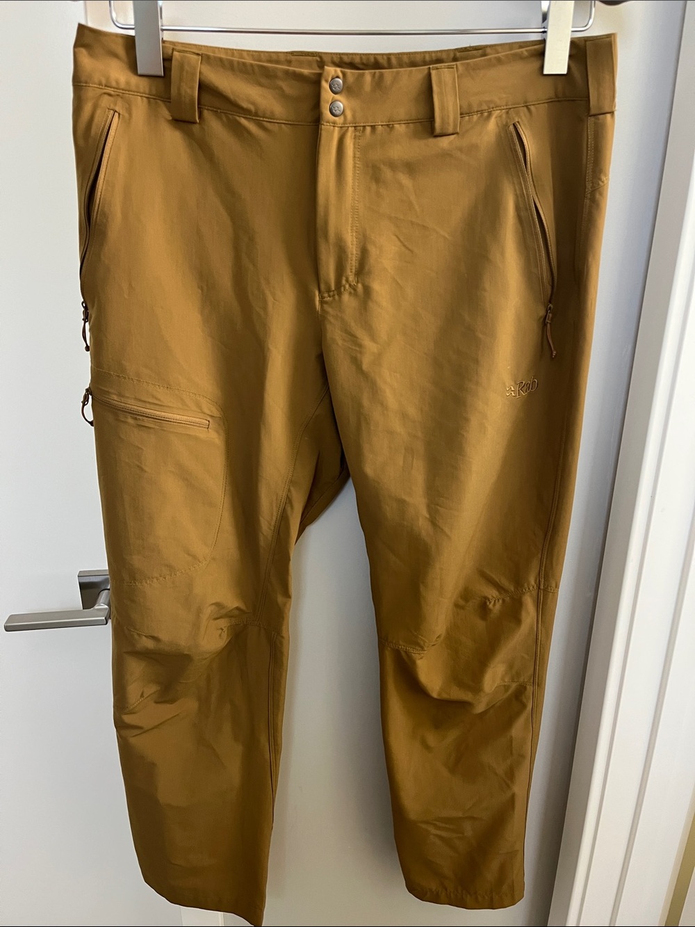 Rab Men's Outdoor Pants in Mustard Brown - Lightweight Stretch